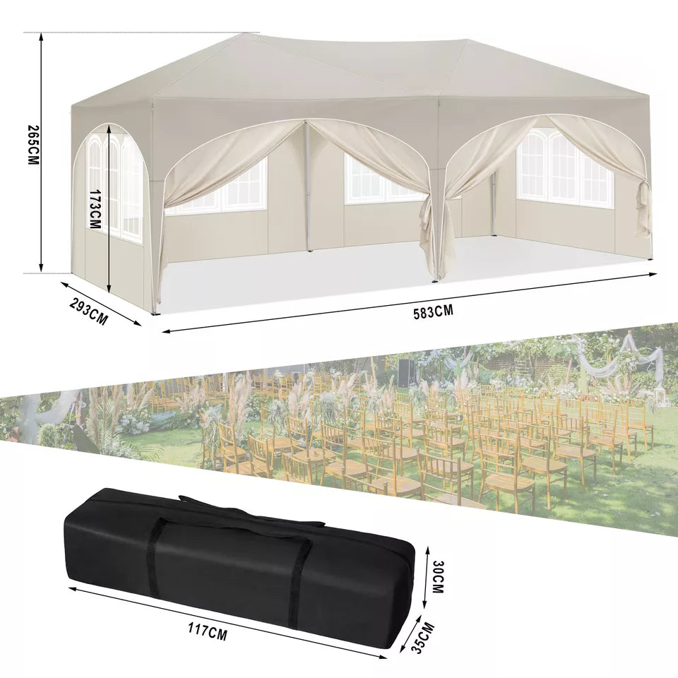 3x 6m Pop up Premium Gazebo with Sides