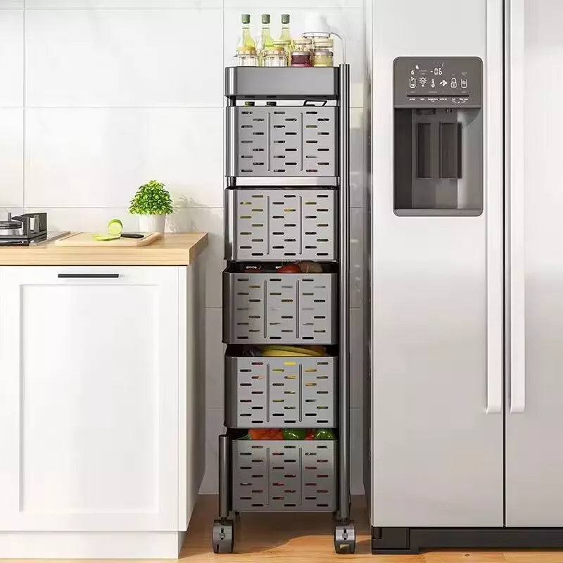 6 Tier Kitchen Rotating Storage Trolley