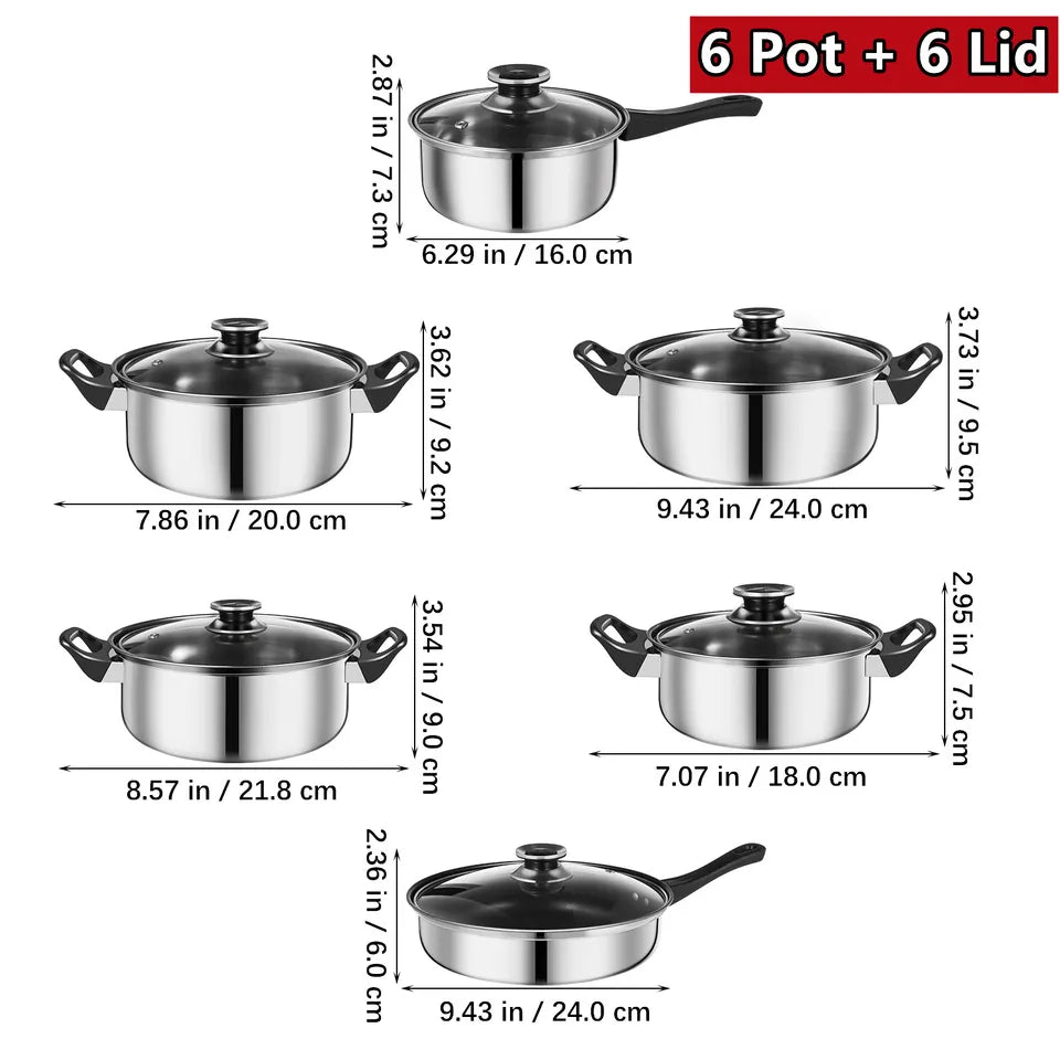 Set of 12 Non Stick Cookware