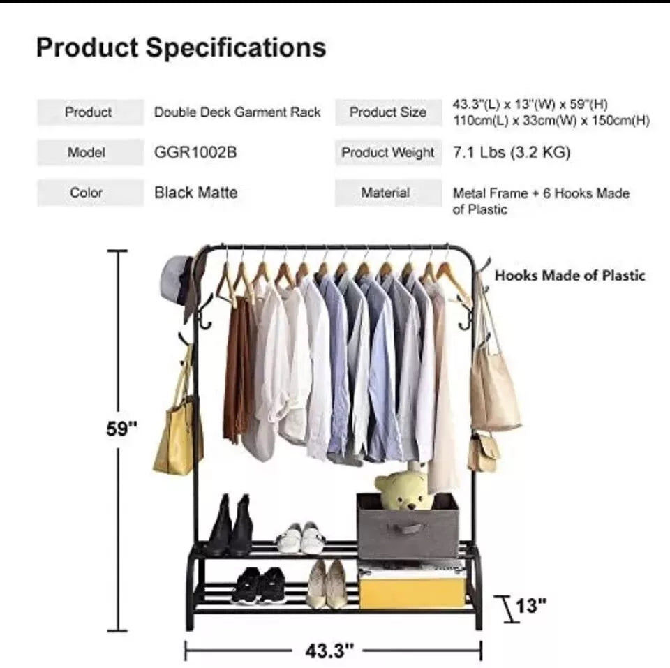 Clothes Rail With Shoe Rack