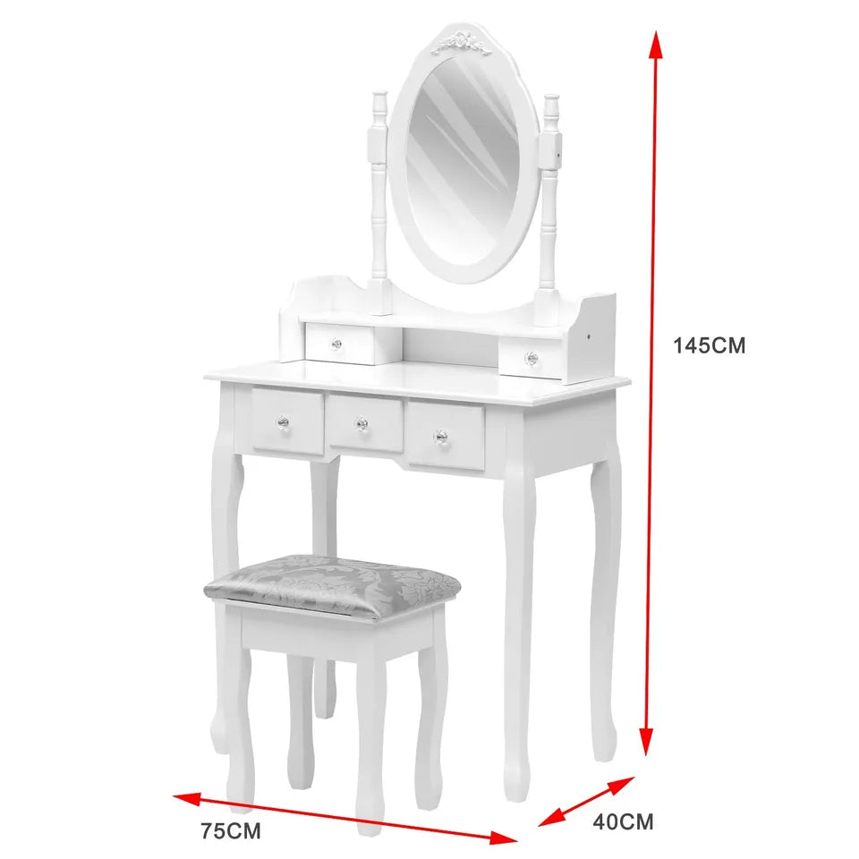 Makeup Desk Dresser w/Mirror and Stool