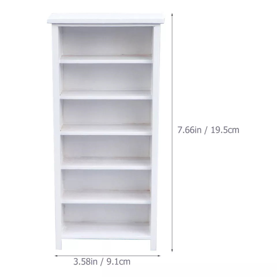 White Wooden Vertical Bookcase