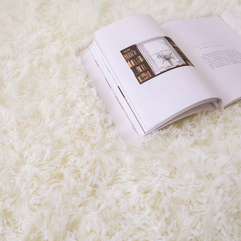 Cream Fluffy Shaggy Rug