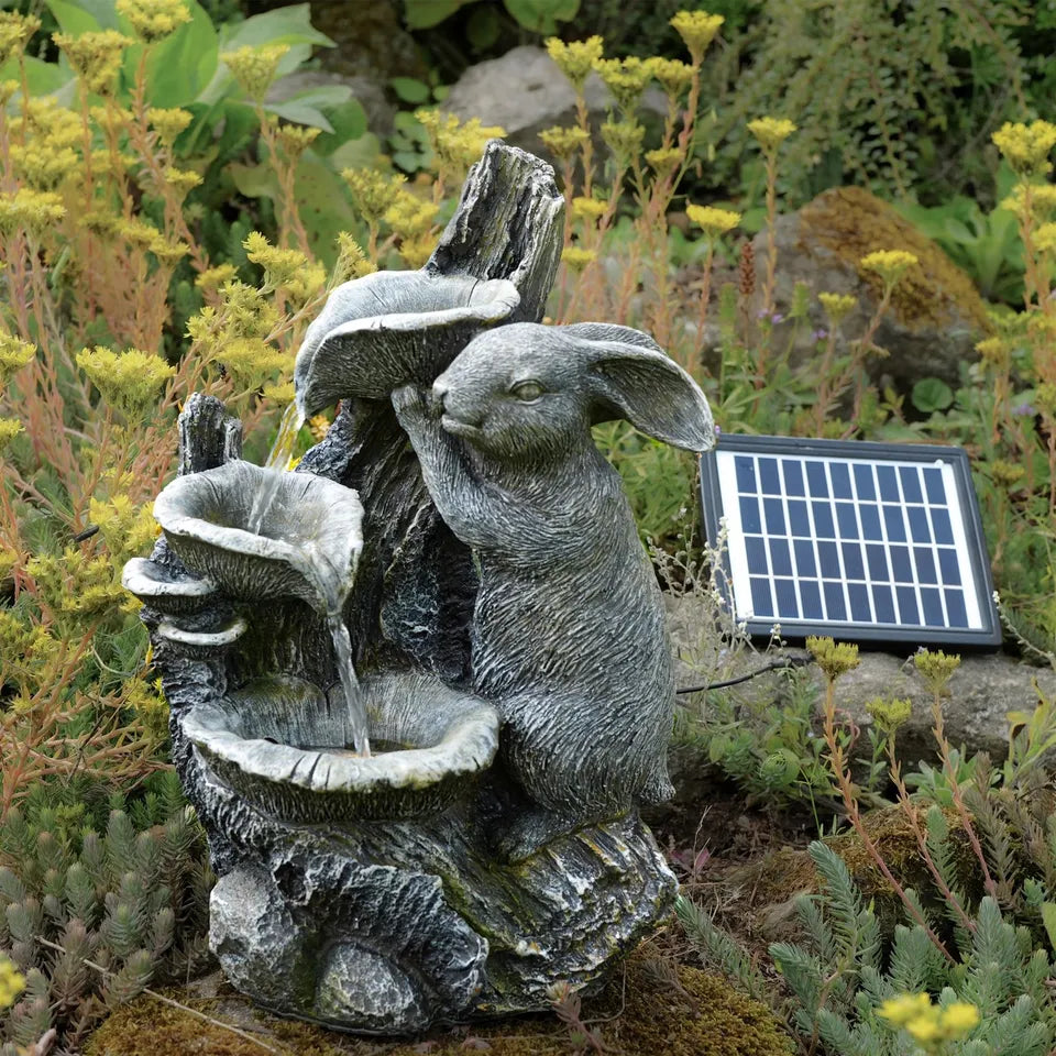 Rabbit Solar Water Fountain