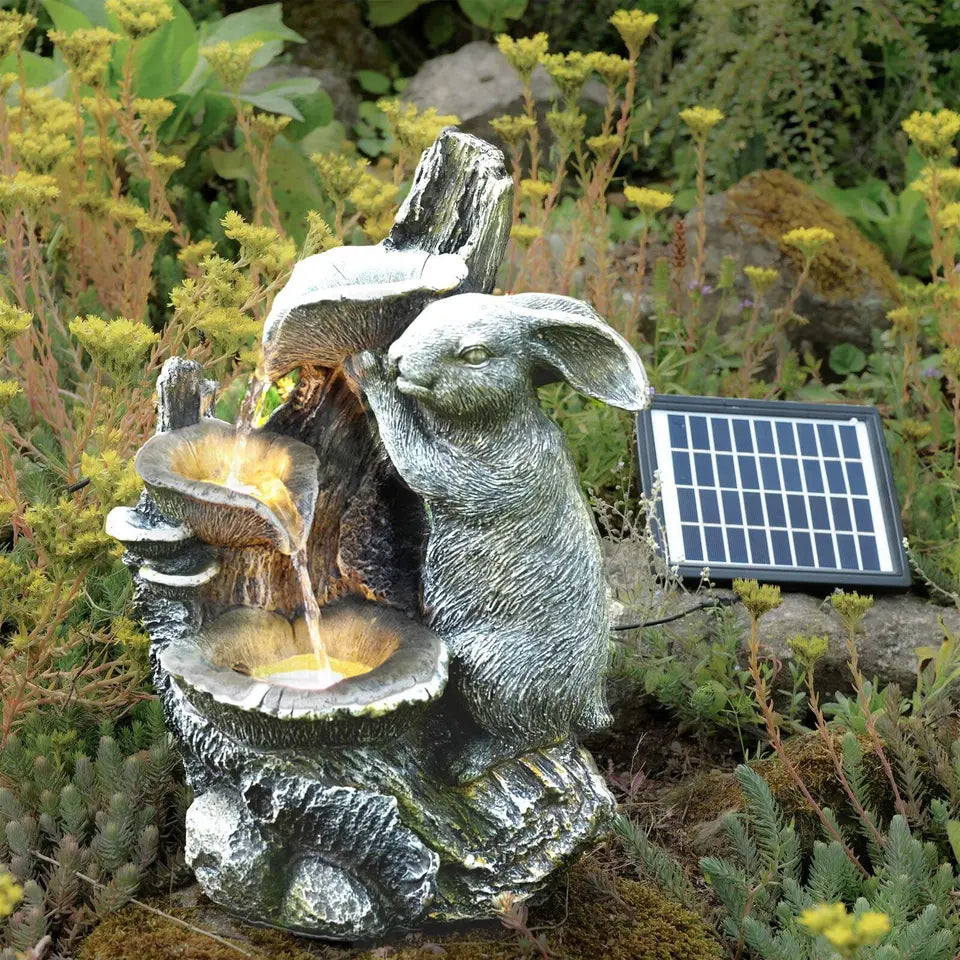 Rabbit Solar Water Fountain