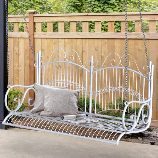 Outdoor Garden Metal 2 Seat Swing Chair