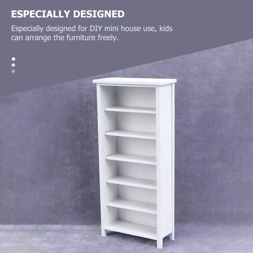 White Wooden Vertical Bookcase