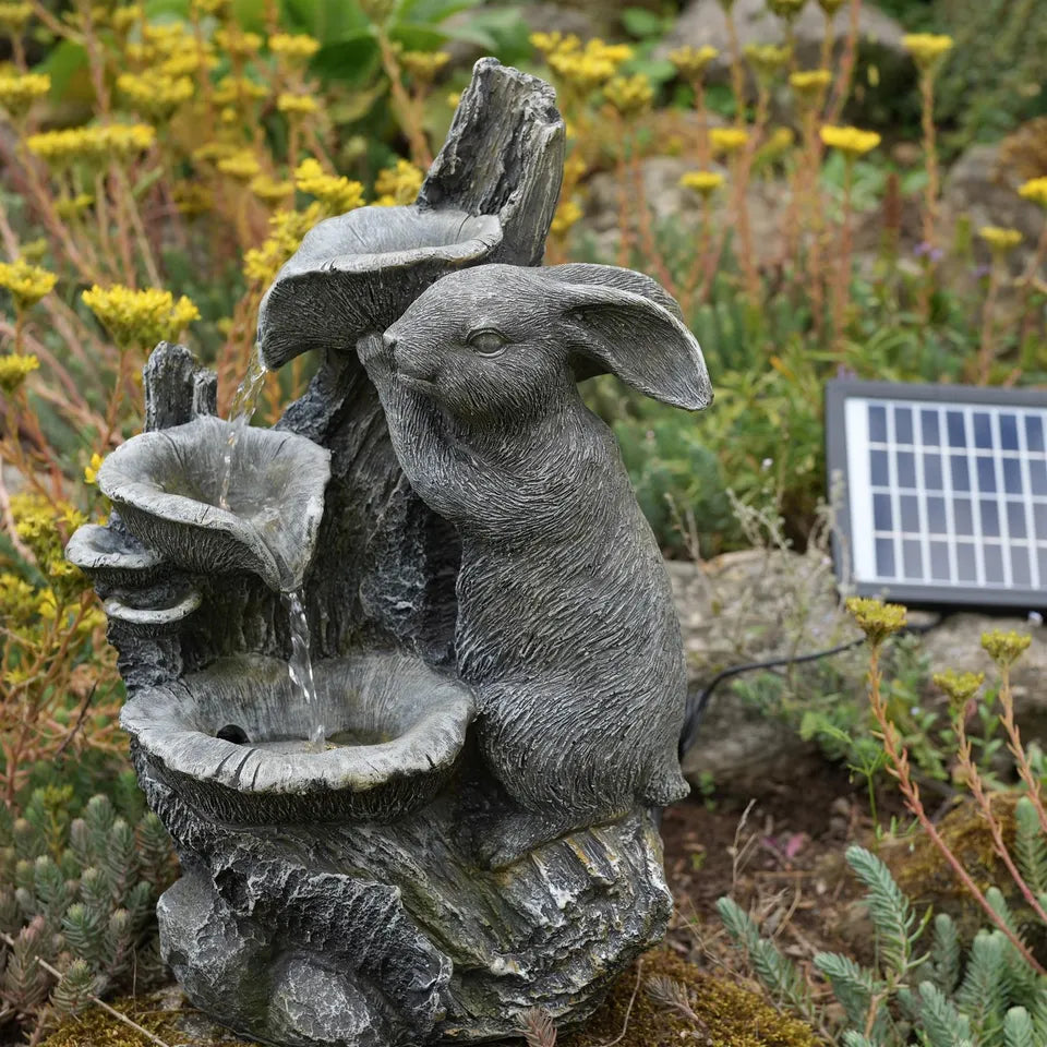 Rabbit Solar Water Fountain