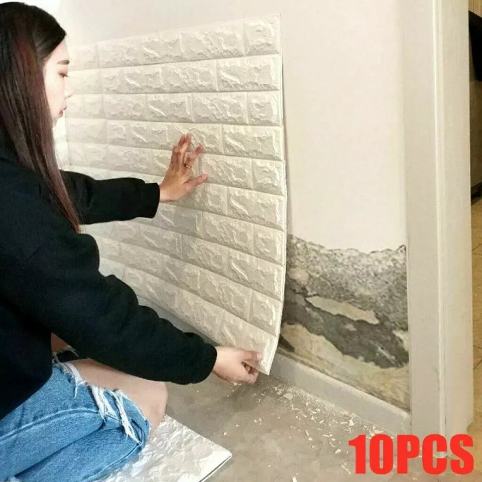 10X Large 3D Tile Brick Wall Sticker