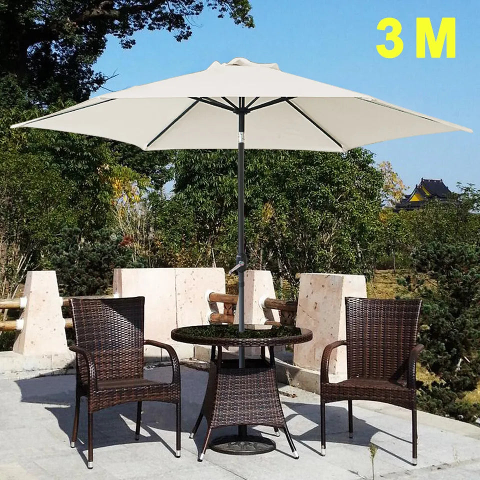 Aluminium 3M Large Round Garden Parasol