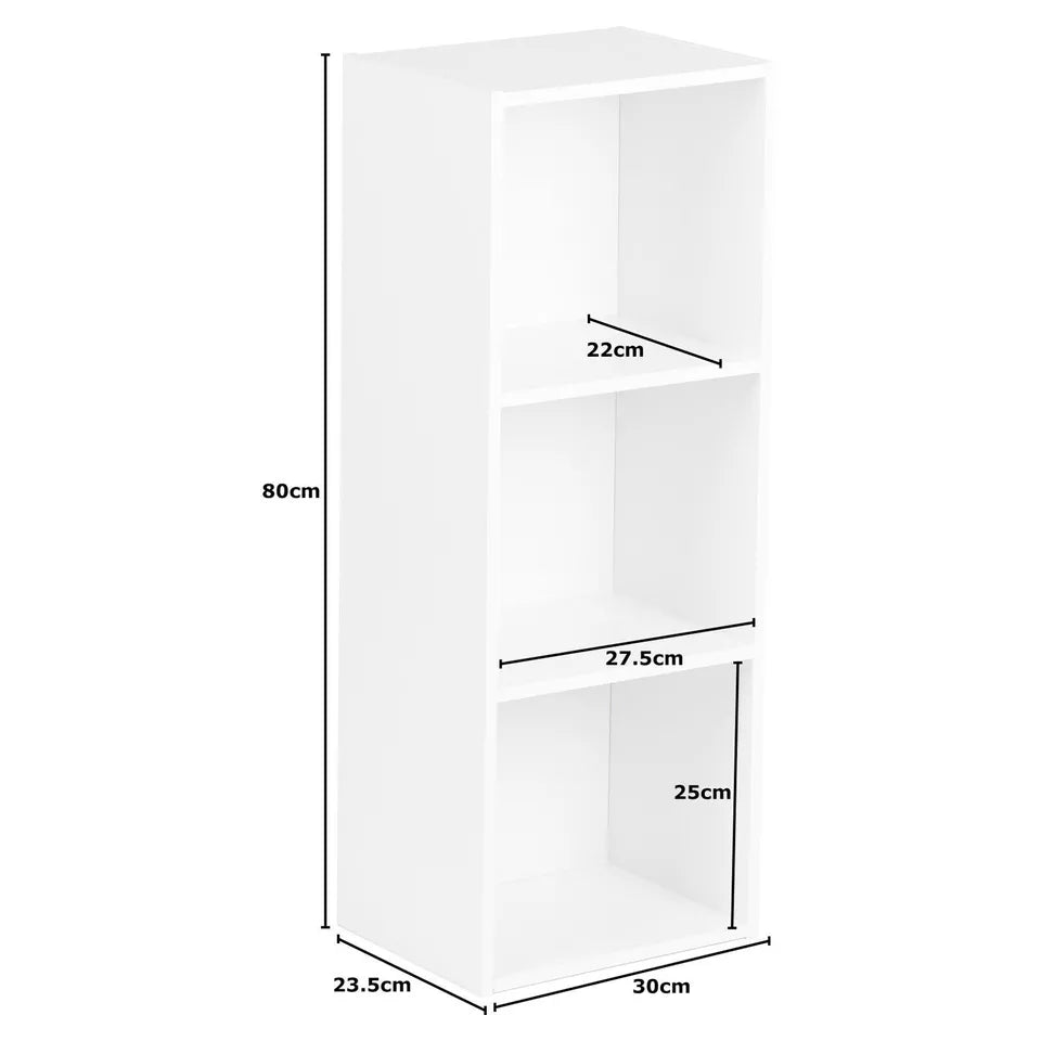 3 Tier Cube Bookcase w/Drawers Boxes