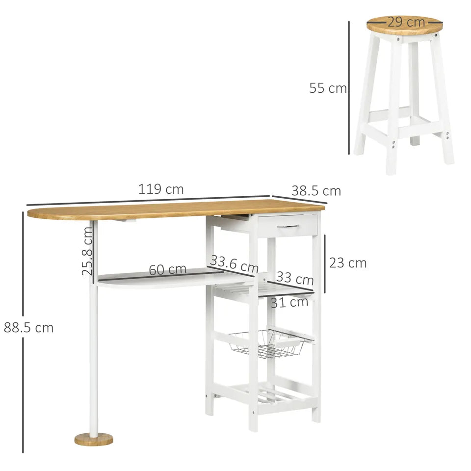 3 Piece Bar Table Set