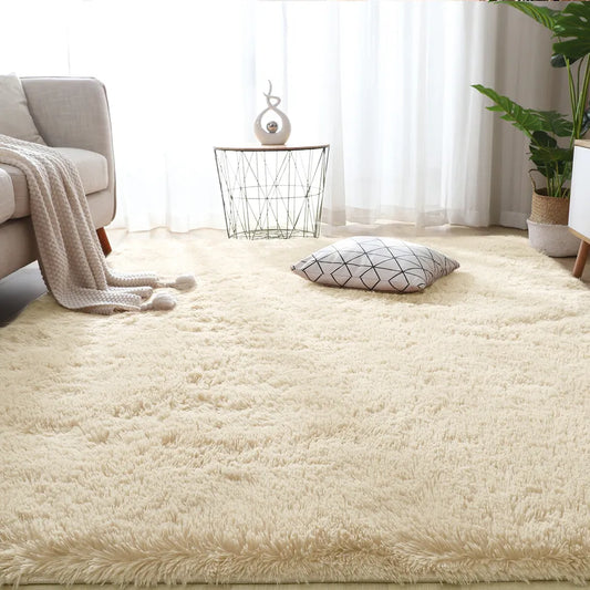 Cream Fluffy Shaggy Rug