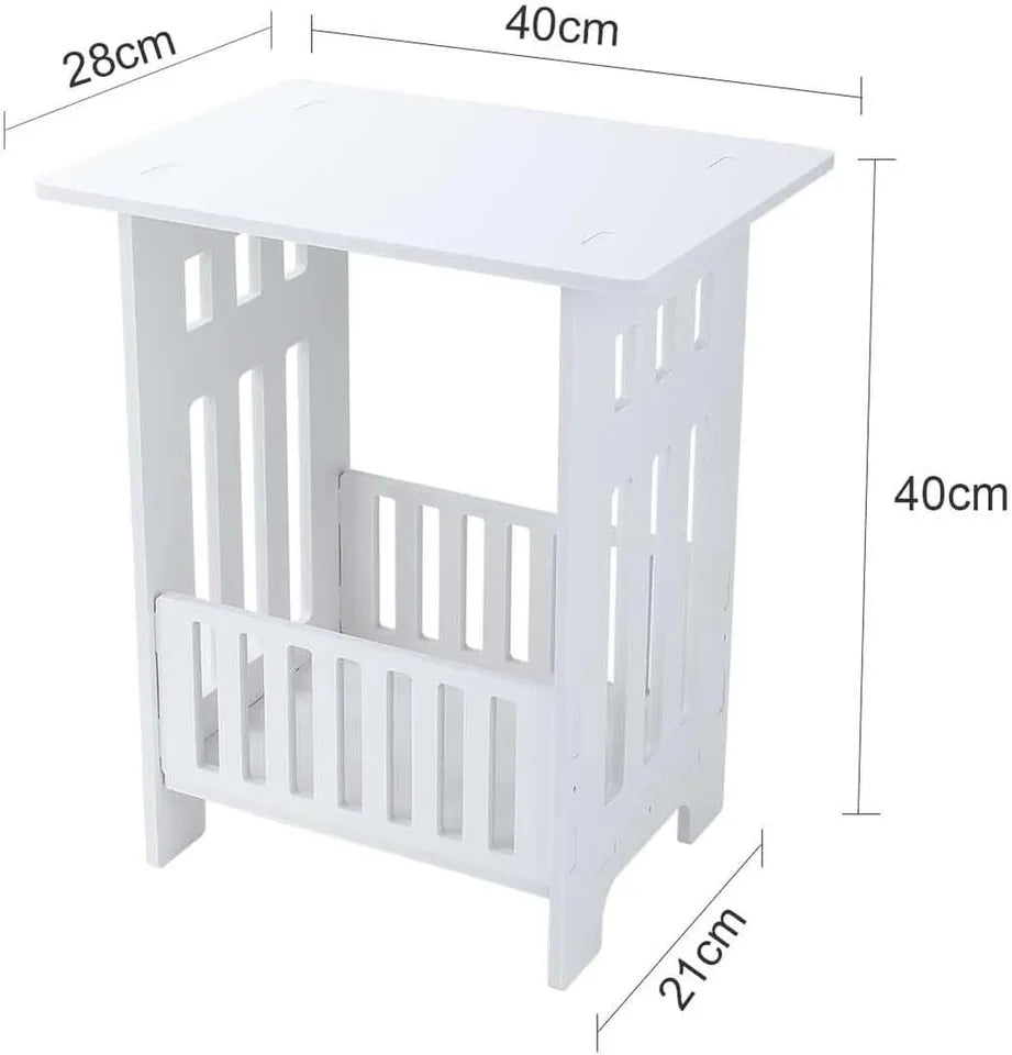 White Bedside Table