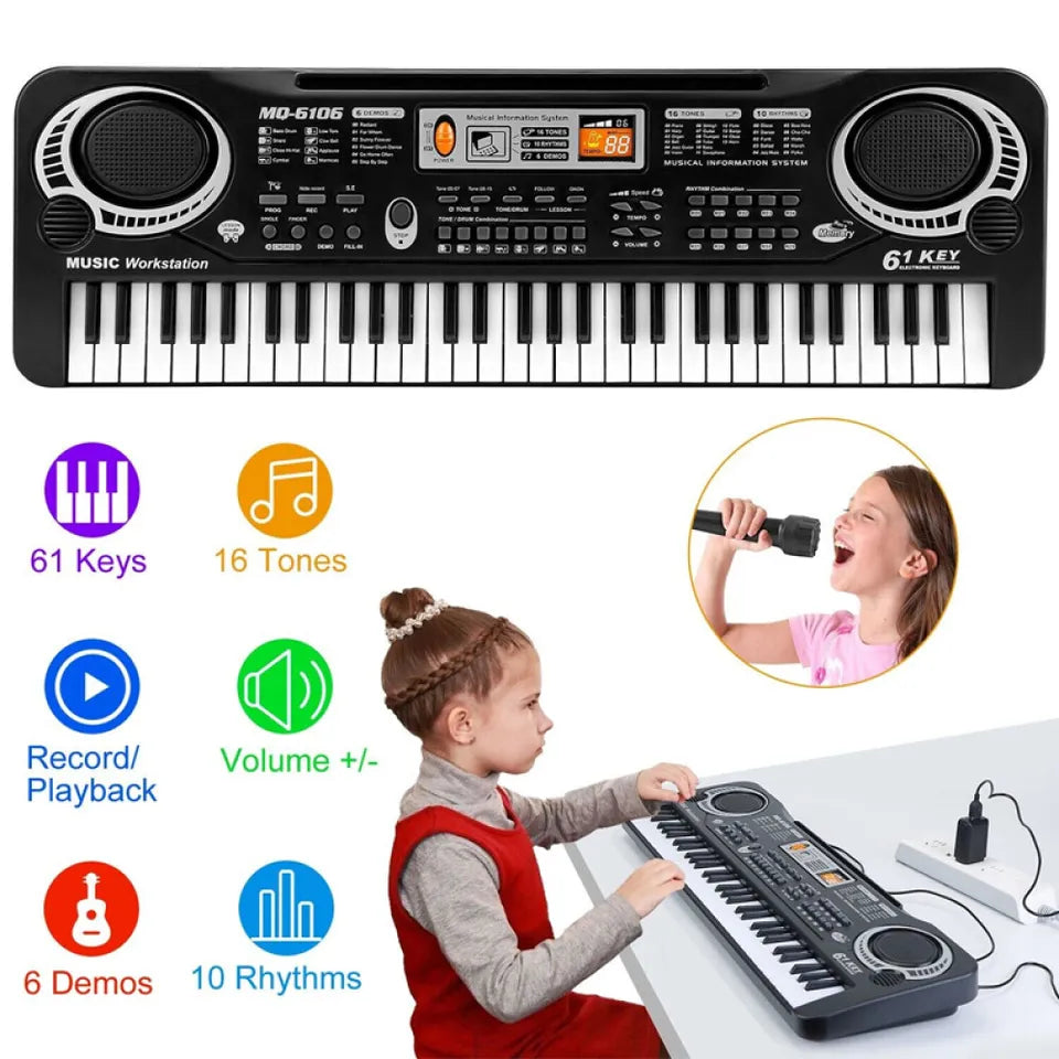 61 Key Electric Digital Piano Musical Beginner Electronic Keyboard